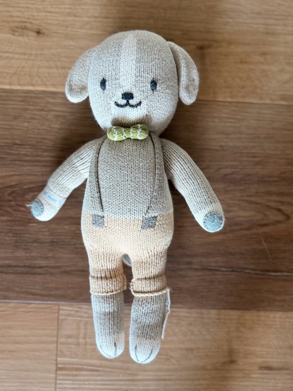 Cuddle & Kind 13” Noah The Dog Hand Knit Cotton Plush Stuffed Toy